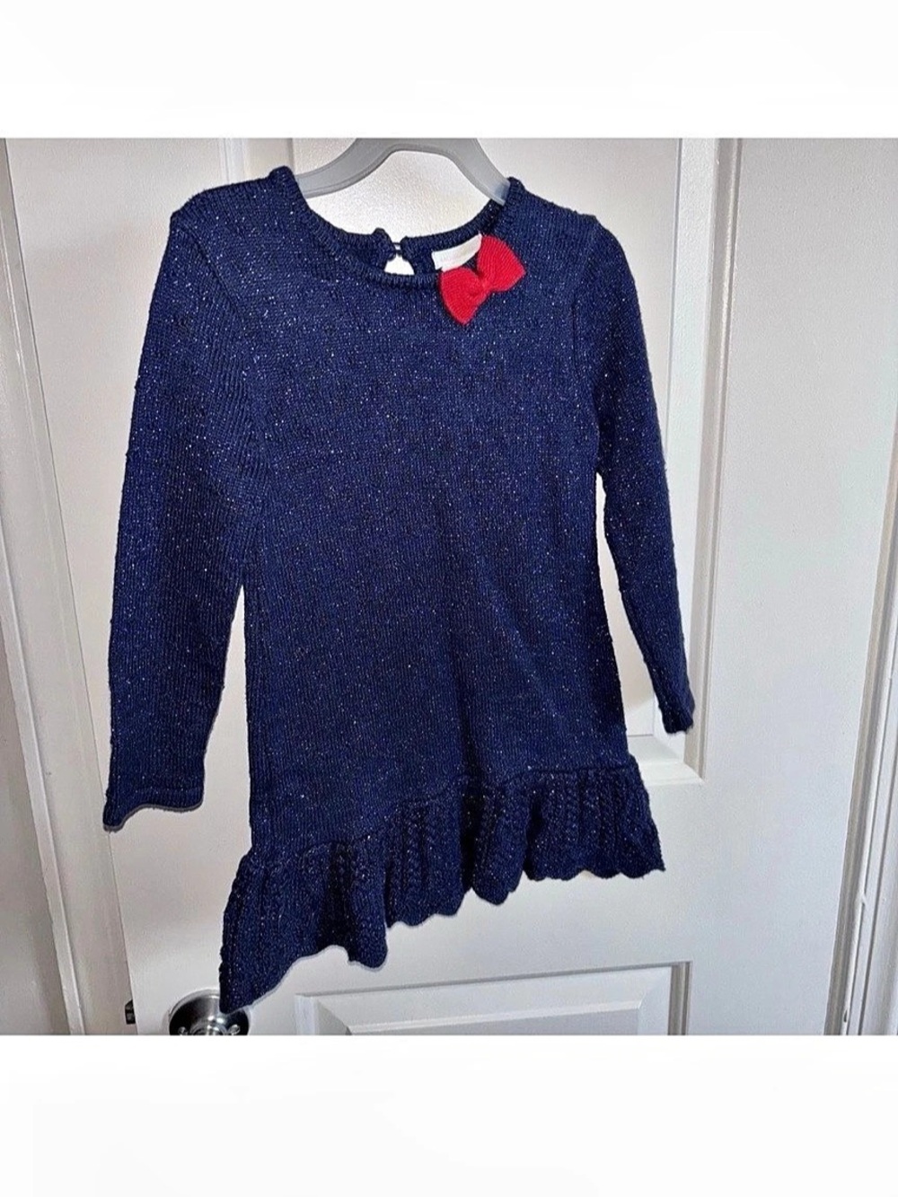 Rachel Riley Girls' Blue Ruffle Dress Size 4 - Picture 2 of 3